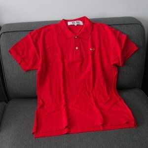 PLAY COMME des GARCONS Red Made in Japan 100% Cotton Polo Shirt AZ-T006 Size XL